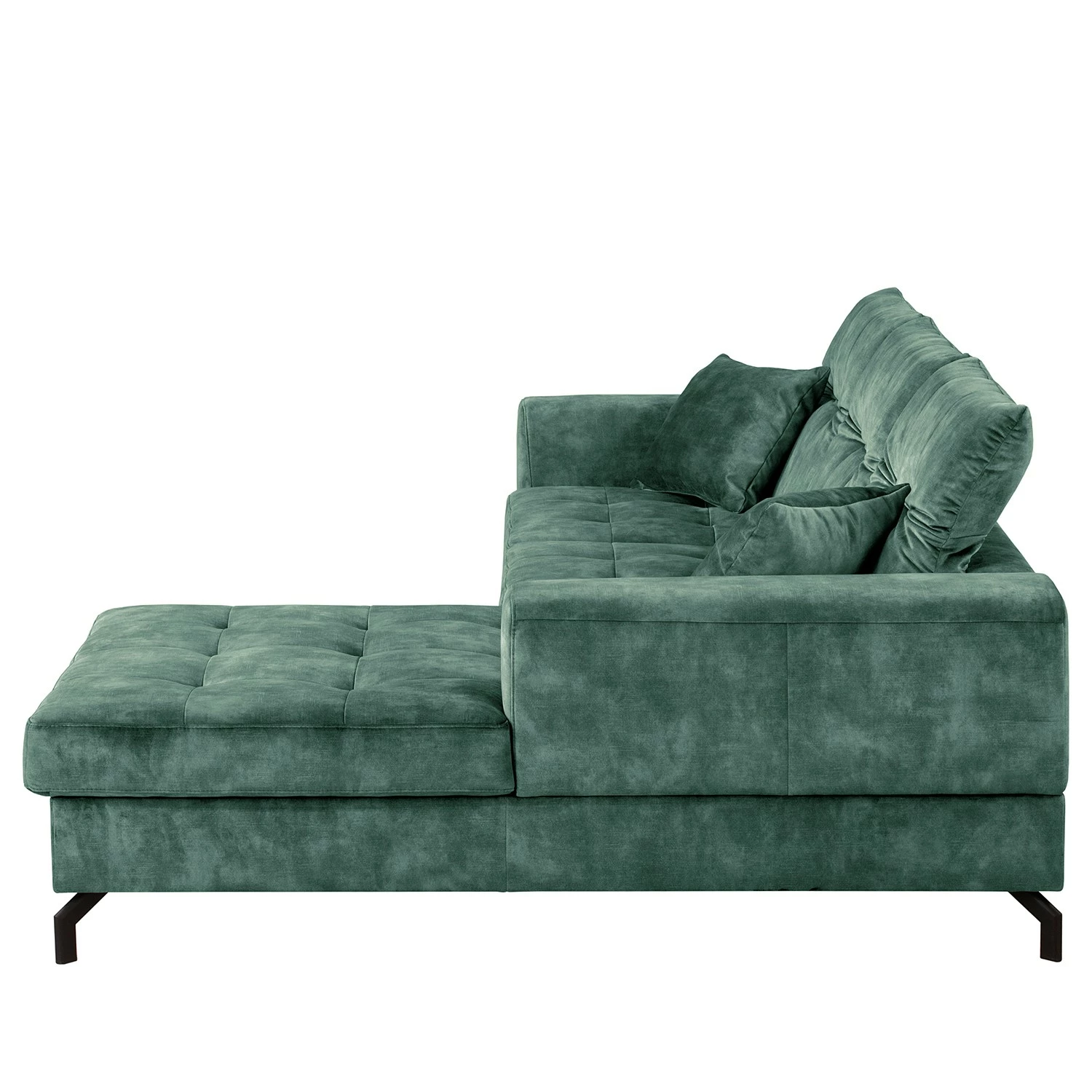 Fredriks Canapé d‘angle Atmore - Microfibre - Vert océan - Méridienne courte à droite (vue de face) 6 Fredriks Canapé d‘angle Atmore - Microfibre - Vert océan - Méridienne courte à droite (vue de face) – Image 4