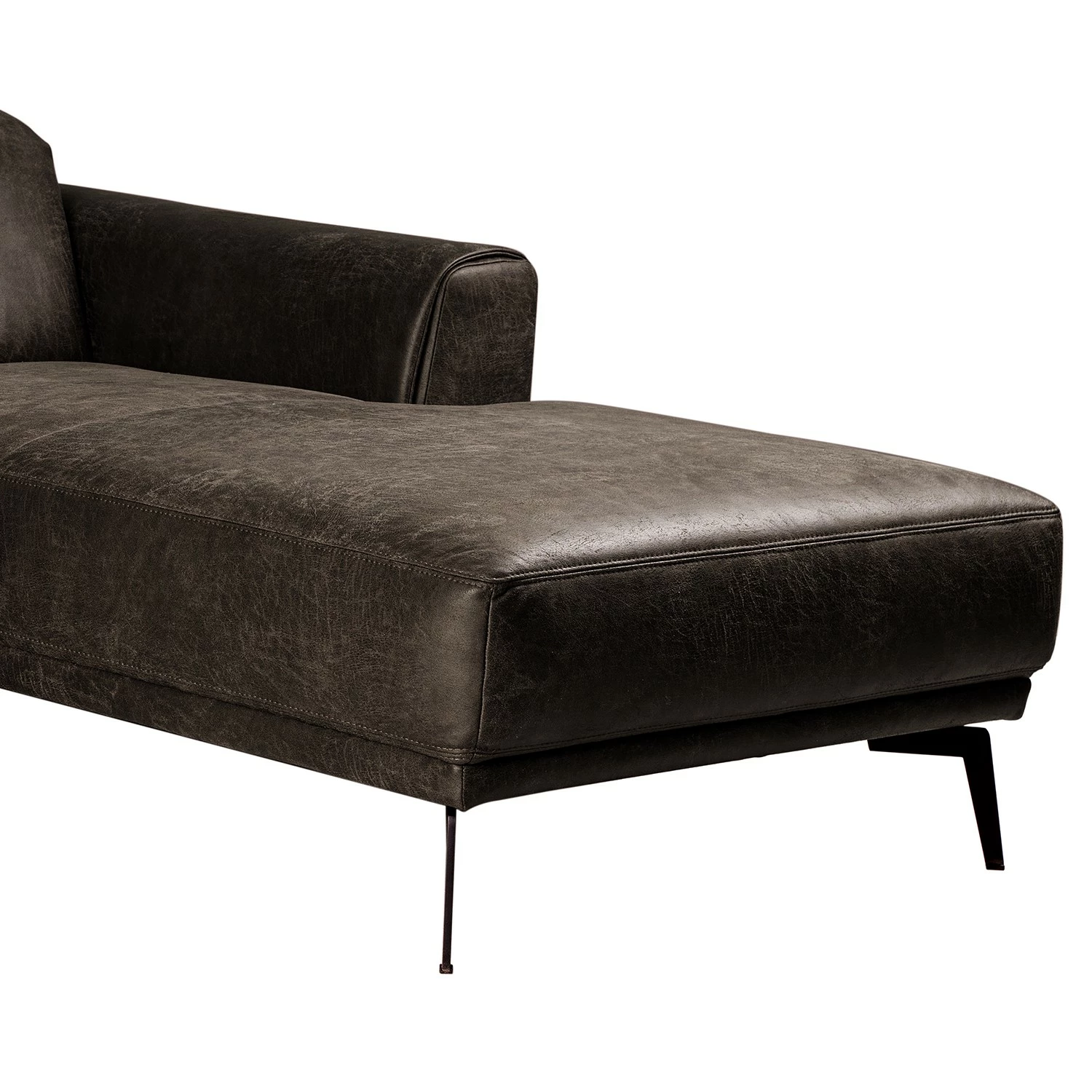 Fredriks Canapé d‘angle Basin II - Imitation cuir - Marron foncé - Méridienne courte à droite (vue de face) 9 Fredriks Canapé d‘angle Basin II - Imitation cuir - Marron foncé - Méridienne courte à droite (vue de face) – Image 7