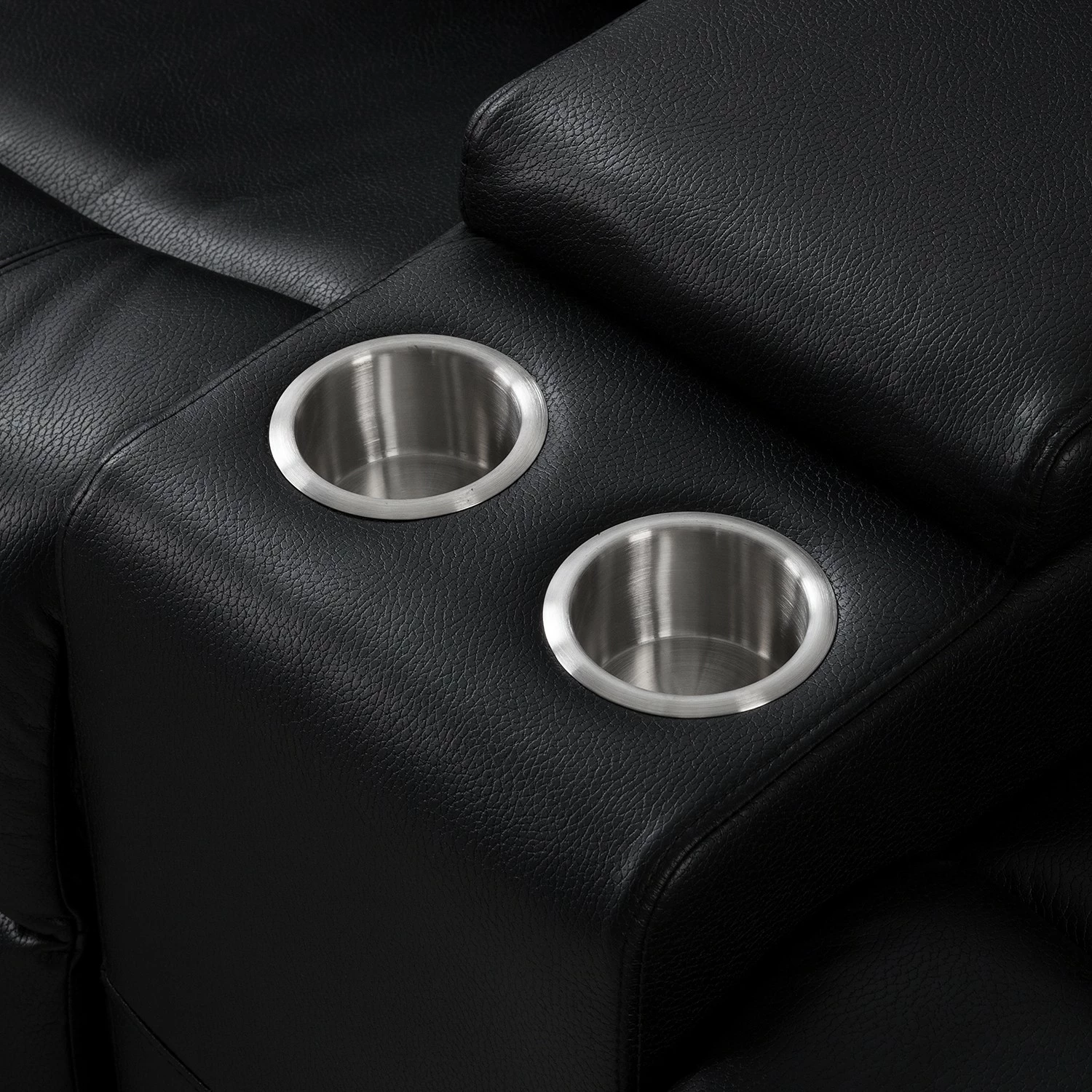 Modoform Canapé d’angle Mendis - Imitation cuir - Noir - Méridienne longue à droite (vue de face) 14 Modoform Canapé d’angle Mendis - Imitation cuir - Noir - Méridienne longue à droite (vue de face) – Image 12