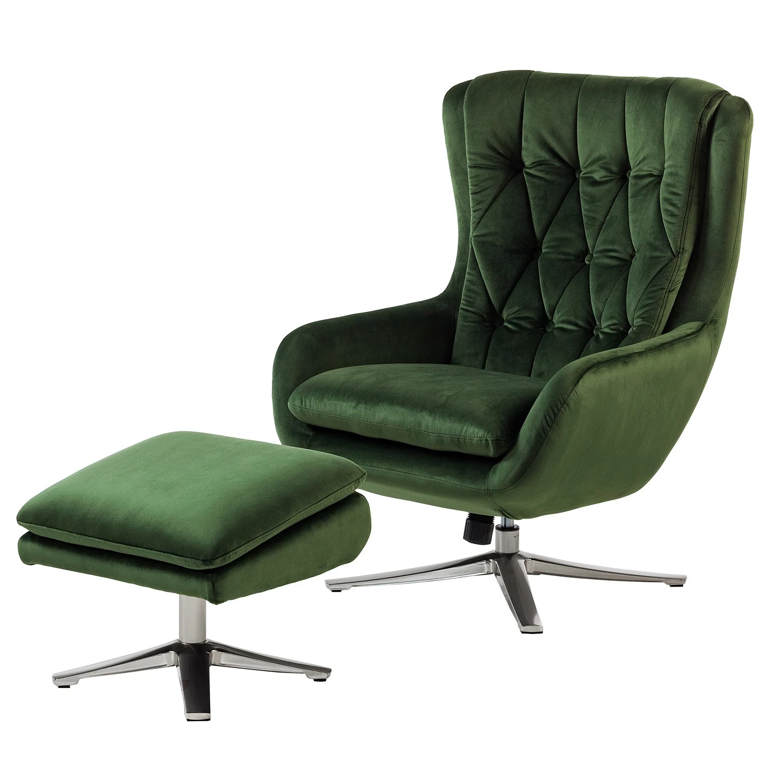 Jack & Alice Fauteuil Bracon - Velours - Vert foncé 3 Jack & Alice Fauteuil Bracon - Velours - Vert foncé