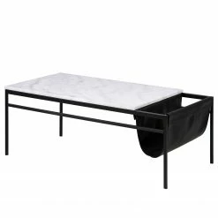 Fredriks Table basse Chuparosa - Marbre / Métal - Blanc / Noir