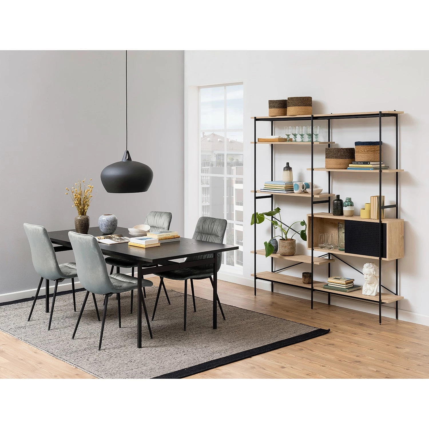 Norrwood Étagère Alsace - Imitation chêne sauvage / Noir 4 Norrwood Étagère Alsace - Imitation chêne sauvage / Noir – Image 2