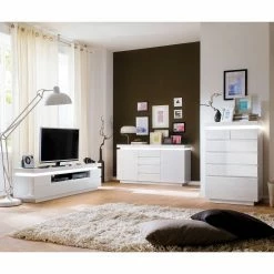 Fredriks Meuble TV Emblaze III - Avec éclairage - Blanc brillant -loftscape Boutique 1000200901 200114 06162500003 MOOD DETAILS P000000001000200901 mood