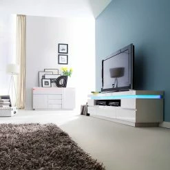 Fredriks Meuble TV Emblaze III - Avec éclairage - Blanc brillant -loftscape Boutique 1000200901 200114 06162500005 MOOD DETAILS P000000001000200901 mood
