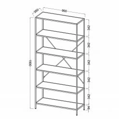 Fredriks Étagère Meon II - Imitation chêne 31 Fredriks Étagère Meon II - Imitation chêne -loftscape Boutique 1000201087 200814 14304000009 SKETCH DETAILS P000000001000201087 sketch