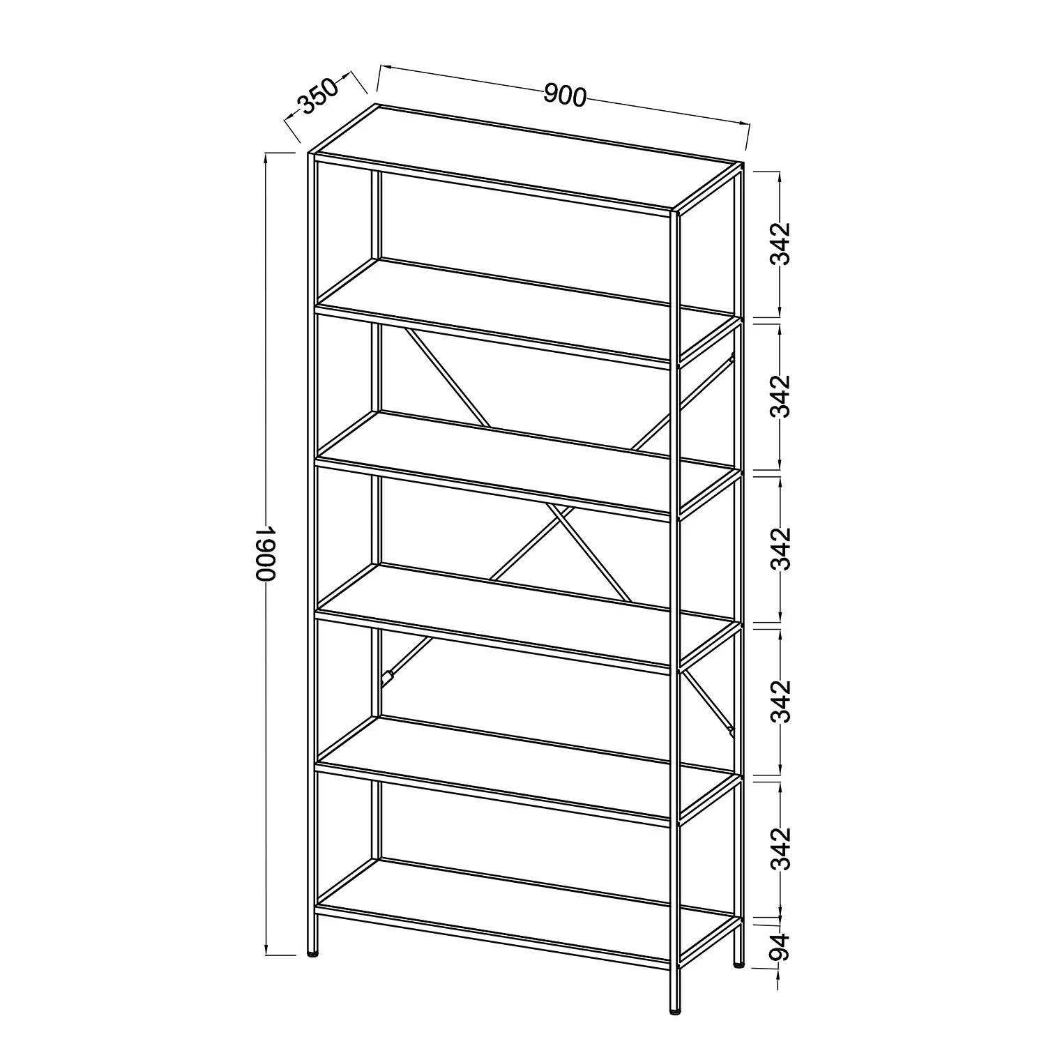 Fredriks Étagère Meon II - Chêne gris 14 Fredriks Étagère Meon II - Chêne gris – Image 12