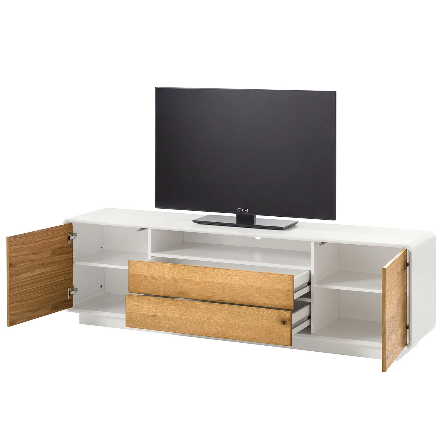 Mørteens Ensemble meubles TV Boge (2 éléments ) - Placage en chêne véritable - Chêne à nœuds / Blanc mat 9 Mørteens Ensemble meubles TV Boge (2 éléments ) - Placage en chêne véritable - Chêne à nœuds / Blanc mat – Image 7