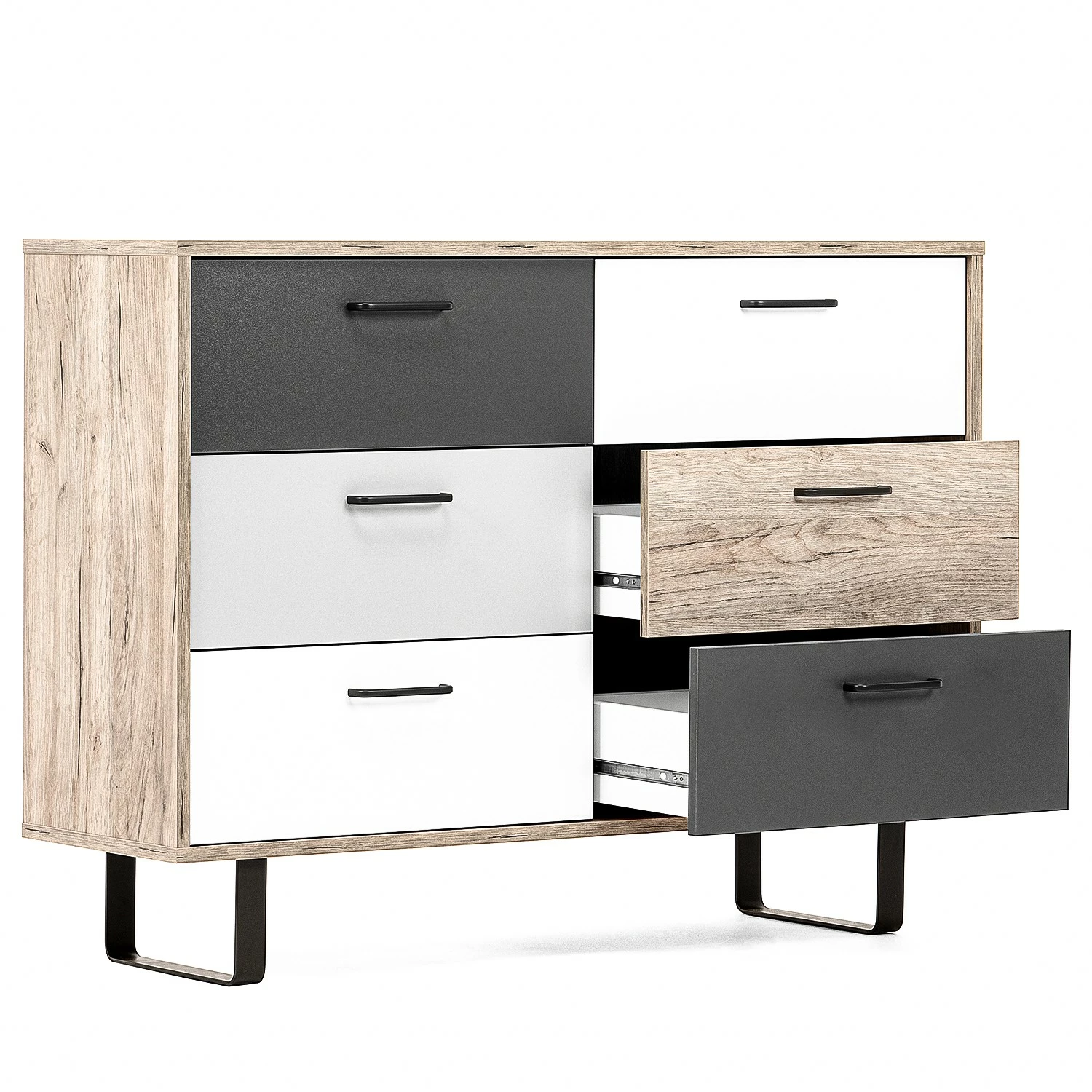 Norrwood Commode Brookton II - Multicolore / Imitation chêne 10 Norrwood Commode Brookton II - Multicolore / Imitation chêne – Image 8