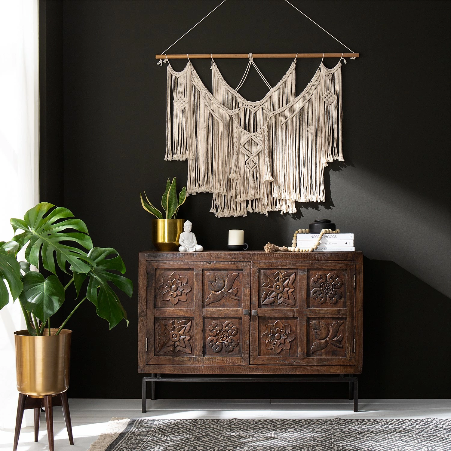 Wolf-Möbel Buffet Carving - Acacia massif / Métal - Acacia / Noir 5 Wolf-Möbel Buffet Carving - Acacia massif / Métal - Acacia / Noir – Image 3