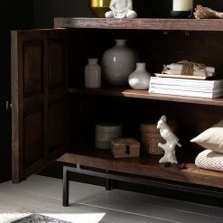 Wolf-Möbel Buffet Carving - Acacia massif / Métal - Acacia / Noir 41 Wolf-Möbel Buffet Carving - Acacia massif / Métal - Acacia / Noir -loftscape Boutique 1000202474 210127 06220700032 DETAILS P000000001000202474