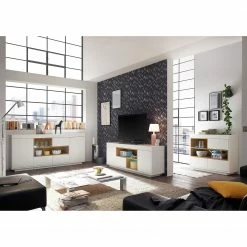 Loftscape Meuble TV Kuusaa - Blanc / Imitation chêne - Largeur : 168 cm -loftscape Boutique 1000202506 200212 13211100091 MOOD DETAILS P000000001000202506 mood