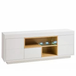 Loftscape Meuble TV Kuusaa - Blanc / Imitation chêne - Largeur : 168 cm -loftscape Boutique 1000202506 200212 13211100092 DETAILS P000000001000202506