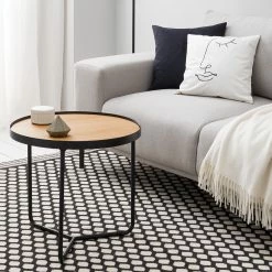 Fredriks Tables basses Permet (2 éléments) - Placage en bois véritable - Chêne / Noir -loftscape Boutique 1000204348 200212 13333800008 MOOD DETAILS P000000001000204348 mood