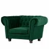 Red Living Fauteuil Baille - Velours - Vert vieilli