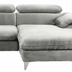 Fredriks Canapé d’angle Coto II - Microfibre - Gris clair - Méridienne courte à droite (vue de face) - Sans fonction -loftscape Boutique 1000205111 200709 16583900005 DETAILS P000000001000205111