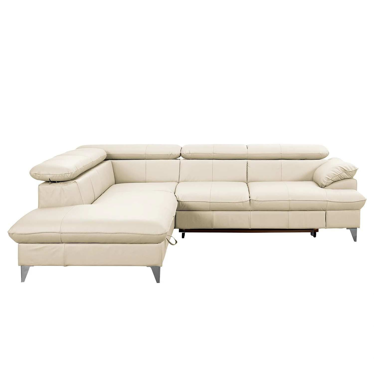 Fredriks Canapé d’angle Coto I - Cuir véritable - Blanc - Méridienne longue à gauche (vue de face) - Fonction couchage - Coffre de lit 7 Fredriks Canapé d’angle Coto I - Cuir véritable - Blanc - Méridienne longue à gauche (vue de face) - Fonction couchage - Coffre de lit – Image 5