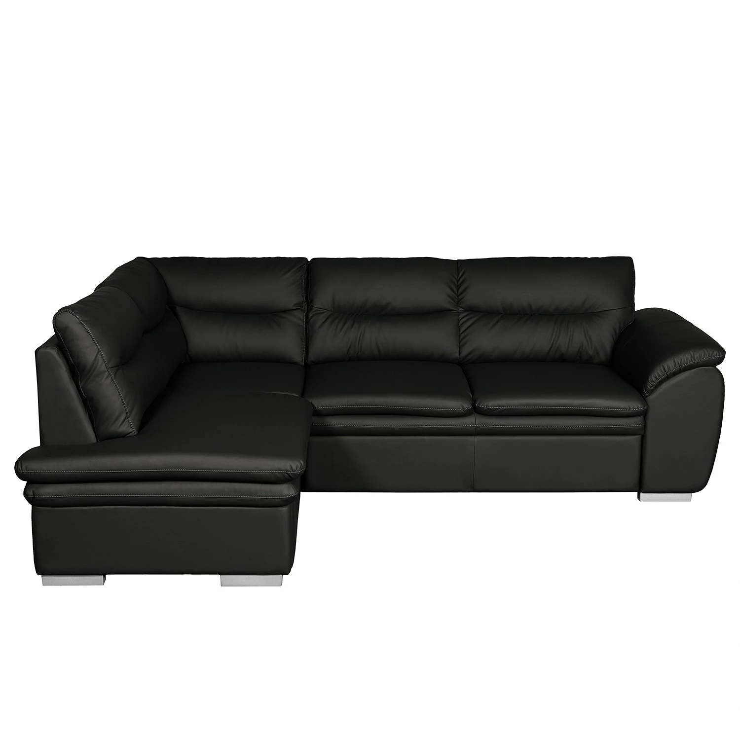 Fredriks Canapé d’angle Elkin - Imitation cuir - Noir - Méridienne longue à gauche (vue de face) - Sans fonction 5 Fredriks Canapé d’angle Elkin - Imitation cuir - Noir - Méridienne longue à gauche (vue de face) - Sans fonction – Image 3