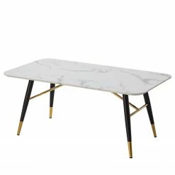 Jack & Alice Table basse Joppa - Imitation marbre blanc / Noir