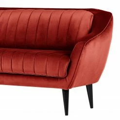 Red Living Canapé Margon (2 places) - Velours - Rouge cerise - Noir -loftscape Boutique 1000205737 200227 16251900088 DETAILS P000000001000205737