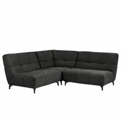 Fredriks Canapé d’angle Bellmore I - Microfibre - Noir - Sans appui-tête