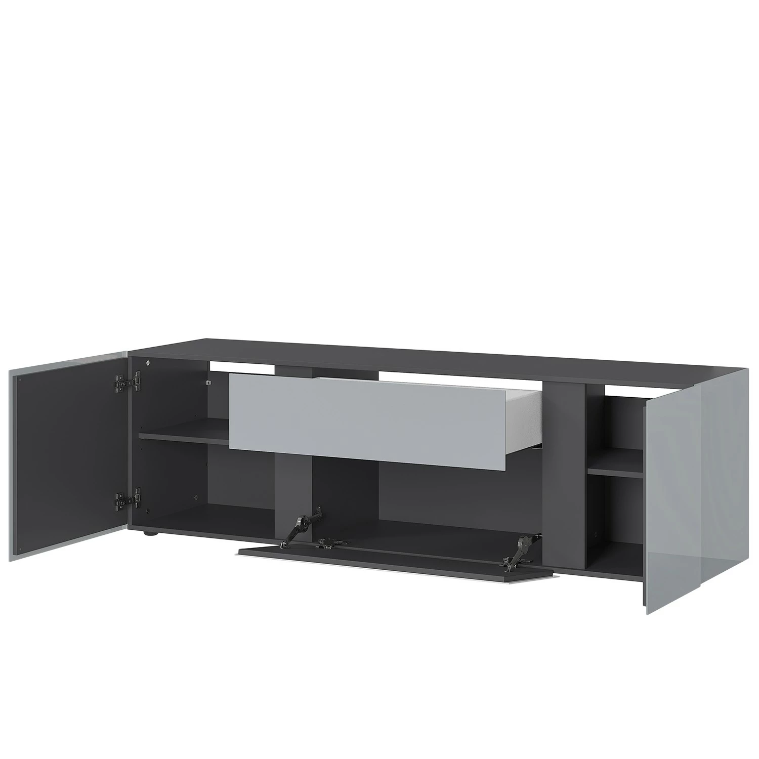 Germania Meuble TV Mesa II - Gris argenté / Graphite 7 Germania Meuble TV Mesa II - Gris argenté / Graphite – Image 5