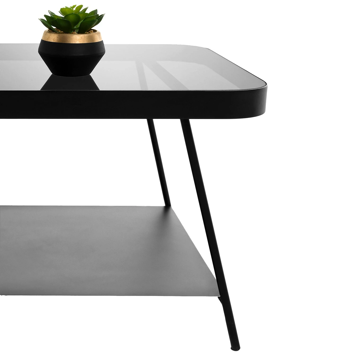 Norrwood Table basse Kisko - Verre / Métal - Gris / Noir 7 Norrwood Table basse Kisko - Verre / Métal - Gris / Noir – Image 5