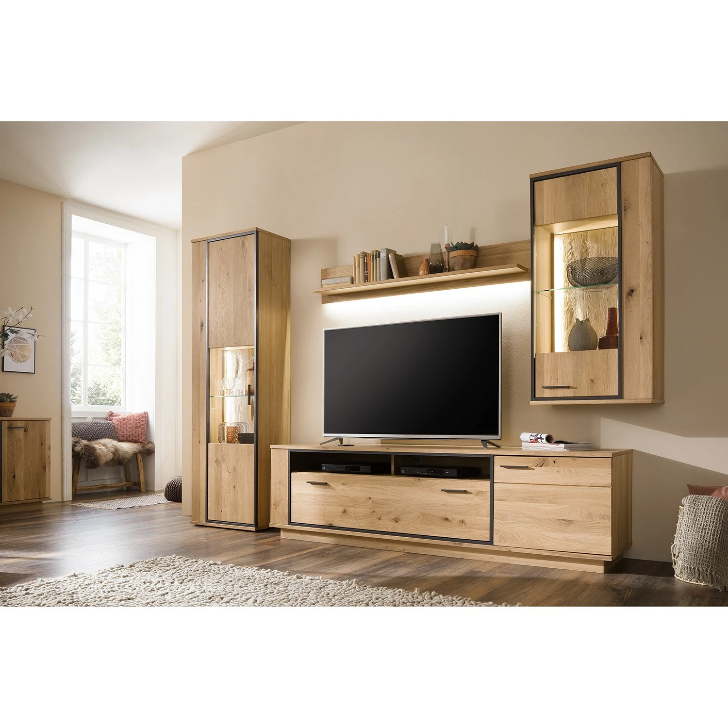 Naturoo Vitrine Doora - Partiellement en chêne à nœuds massif - Chêne à nœuds Bianco / Graphite 8 Naturoo Vitrine Doora - Partiellement en chêne à nœuds massif - Chêne à nœuds Bianco / Graphite – Image 6