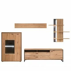 Loftscape Ensemble meubles TV Buena II (4 élém.) - Imitation planches de chêne / Anthracite -loftscape Boutique 1000207681 200305 06214600068 DETAILS P000000001000207681