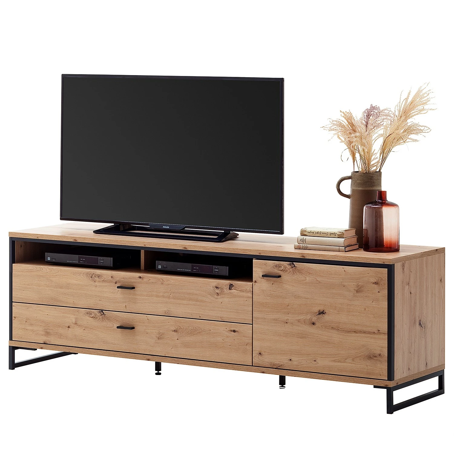 Loftscape Ensemble meubles TV Buena III (4 élém.) - Imitation planches de chêne / Anthracite 17 Loftscape Ensemble meubles TV Buena III (4 élém.) - Imitation planches de chêne / Anthracite – Image 15