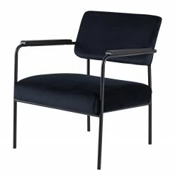Mørteens Fauteuil Narpes - Velours - Bleu foncé