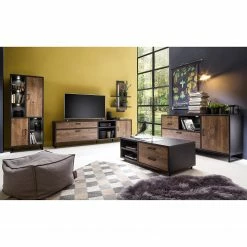 Red Living Étagère murale Hixson - Imitation chêne de tonneau / Noir -loftscape Boutique 1000209010 210106 06023500003 MOOD DETAILS P000000001000209010 mood