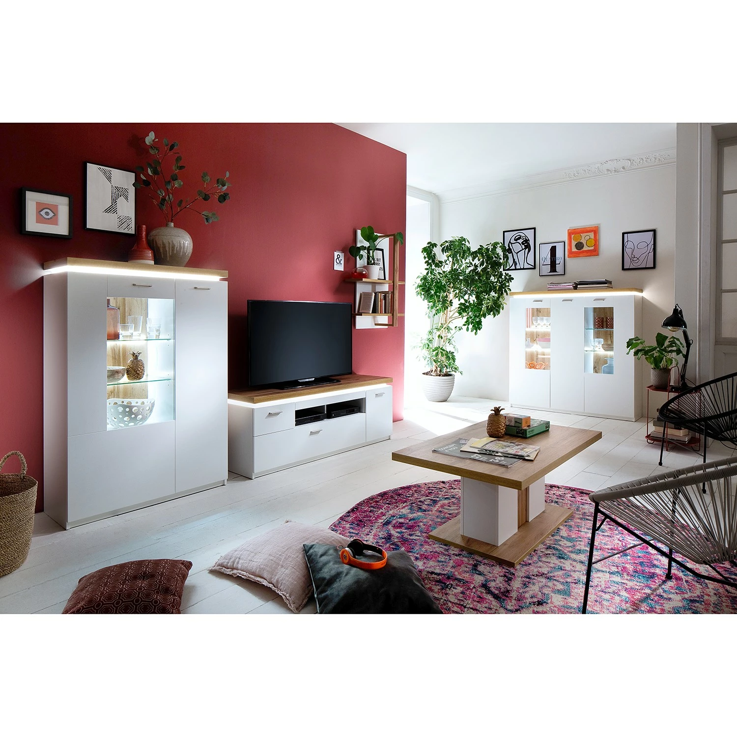 Loftscape Table basse Mundai - Blanc alpin / Imitation chêne de Wotan 5 Loftscape Table basse Mundai - Blanc alpin / Imitation chêne de Wotan – Image 3