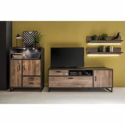 Red Living Tablettes murales Hixson (lot de 2) - Imitation chêne de tonneau / Noir -loftscape Boutique 1000209017 210106 06023800004 MOOD DETAILS P000000001000209017 mood