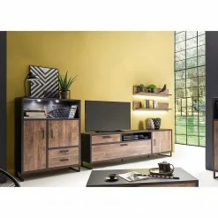 Red Living Tablettes murales Hixson (lot de 2) - Imitation chêne de tonneau / Noir -loftscape Boutique 1000209017 210106 06024000005 MOOD DETAILS P000000001000209017 mood