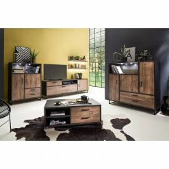 Red Living Tablettes murales Hixson (lot de 2) - Imitation chêne de tonneau / Noir -loftscape Boutique 1000209017 210106 06024600006 MOOD DETAILS P000000001000209017 mood