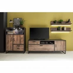 Red Living Meuble TV Hixson I - Imitation chêne de tonneau / Noir -loftscape Boutique 1000209062 200723 13094300002 MOOD DETAILS P000000001000209062 mood