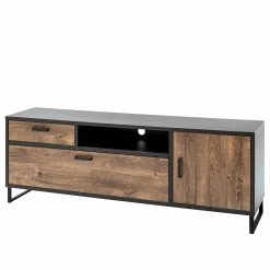 Red Living Meuble TV Hixson I - Imitation chêne de tonneau / Noir -loftscape Boutique 1000209062 200723 13094500004 DETAILS P000000001000209062