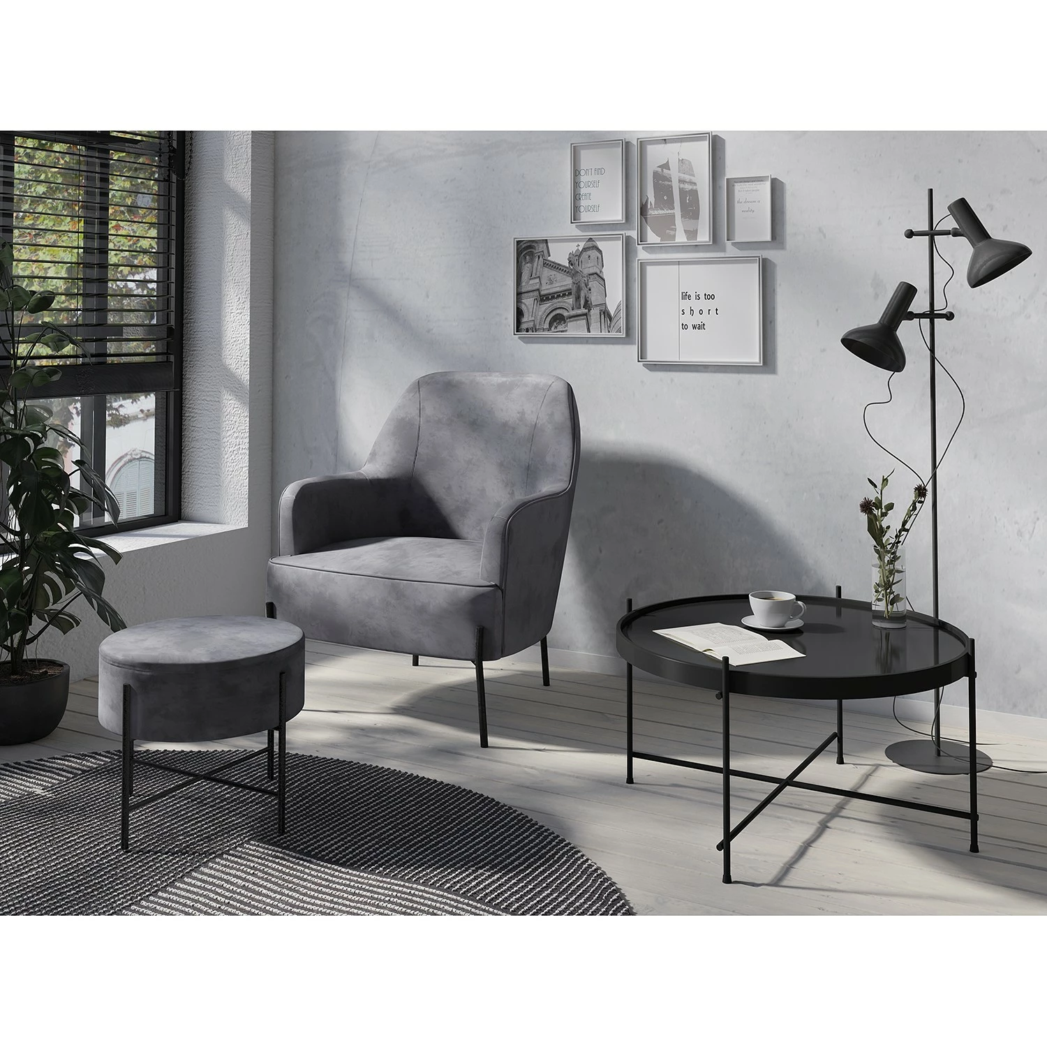 Mørteens Fauteuil Bohemia - Velours - Gris - Sans repose-pieds - Velours 5 Mørteens Fauteuil Bohemia - Velours - Gris - Sans repose-pieds - Velours – Image 3