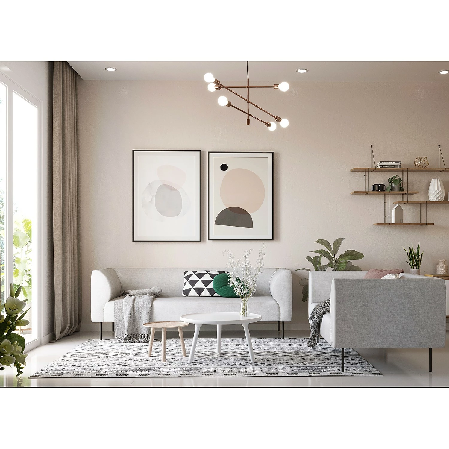 Fredriks Canapé Kolkki (3 places) - Tissu - Gris clair 5 Fredriks Canapé Kolkki (3 places) - Tissu - Gris clair – Image 3