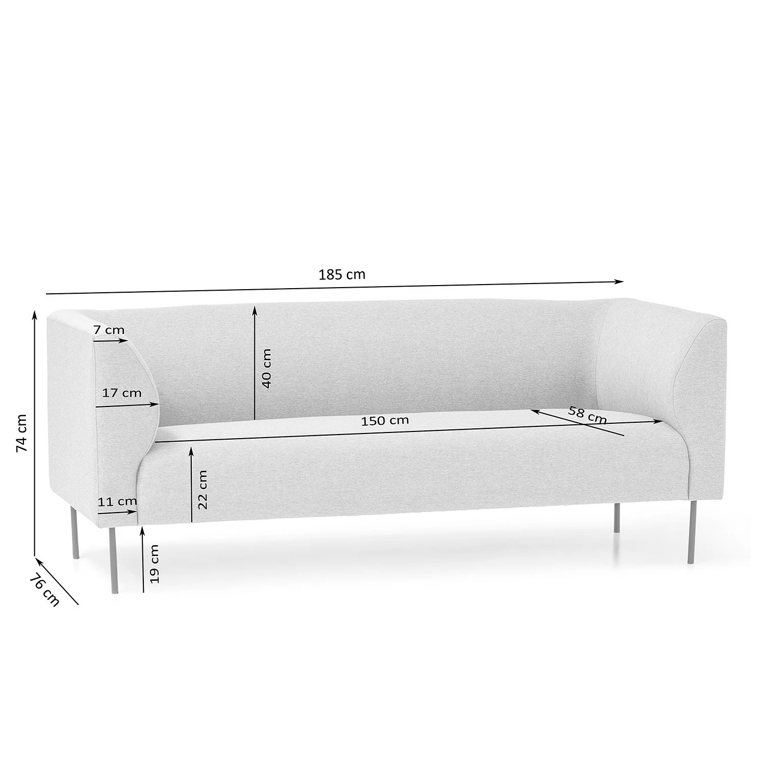Fredriks Canapé Kolkki (3 places) - Tissu - Gris clair 10 Fredriks Canapé Kolkki (3 places) - Tissu - Gris clair – Image 8
