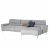 Fredriks Canapé d’angle Burney - Tissu - Gris clair - Méridienne courte à droite (vue de face)