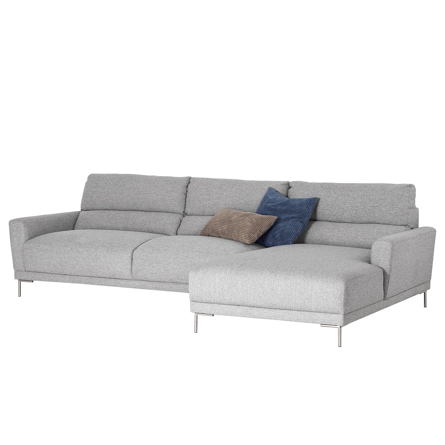 Fredriks Canapé d’angle Burney - Tissu - Gris clair - Méridienne courte à droite (vue de face) 3 Fredriks Canapé d’angle Burney - Tissu - Gris clair - Méridienne courte à droite (vue de face)