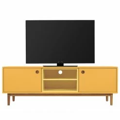 Tom Tailor Meuble TV Color Box - Partiellement en chêne massif - Jaune moutarde