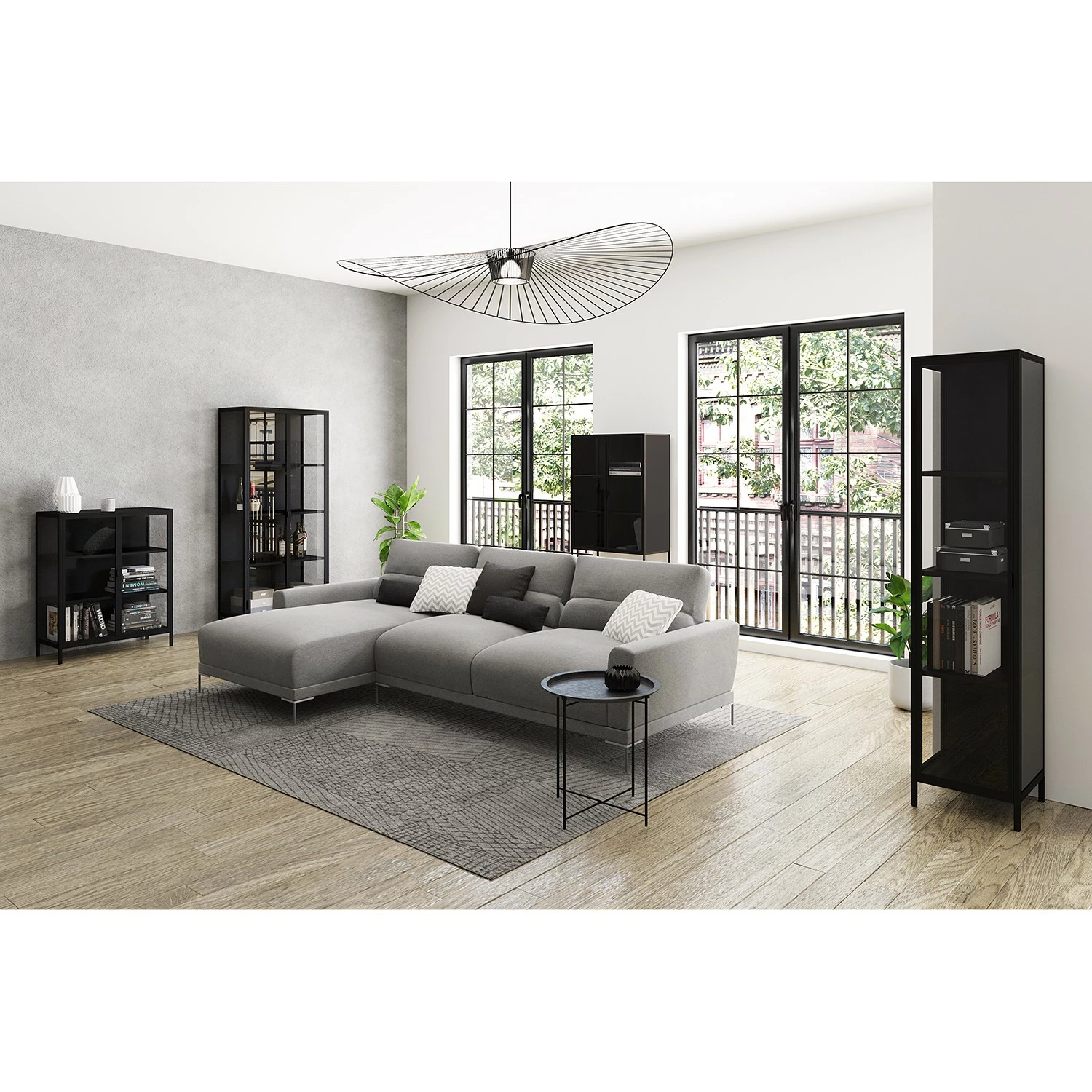 Loftscape Vitrine Cowee - Verre / Métal - Noir 4 Loftscape Vitrine Cowee - Verre / Métal - Noir – Image 2