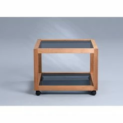 Loftscape Table basse Fulbeck I - Verre / Noyer massif - Gris / Noyer - Largeur : 60 cm -loftscape Boutique 1000209672 200406 13054900075 MOOD DETAILS P000000001000209672 mood