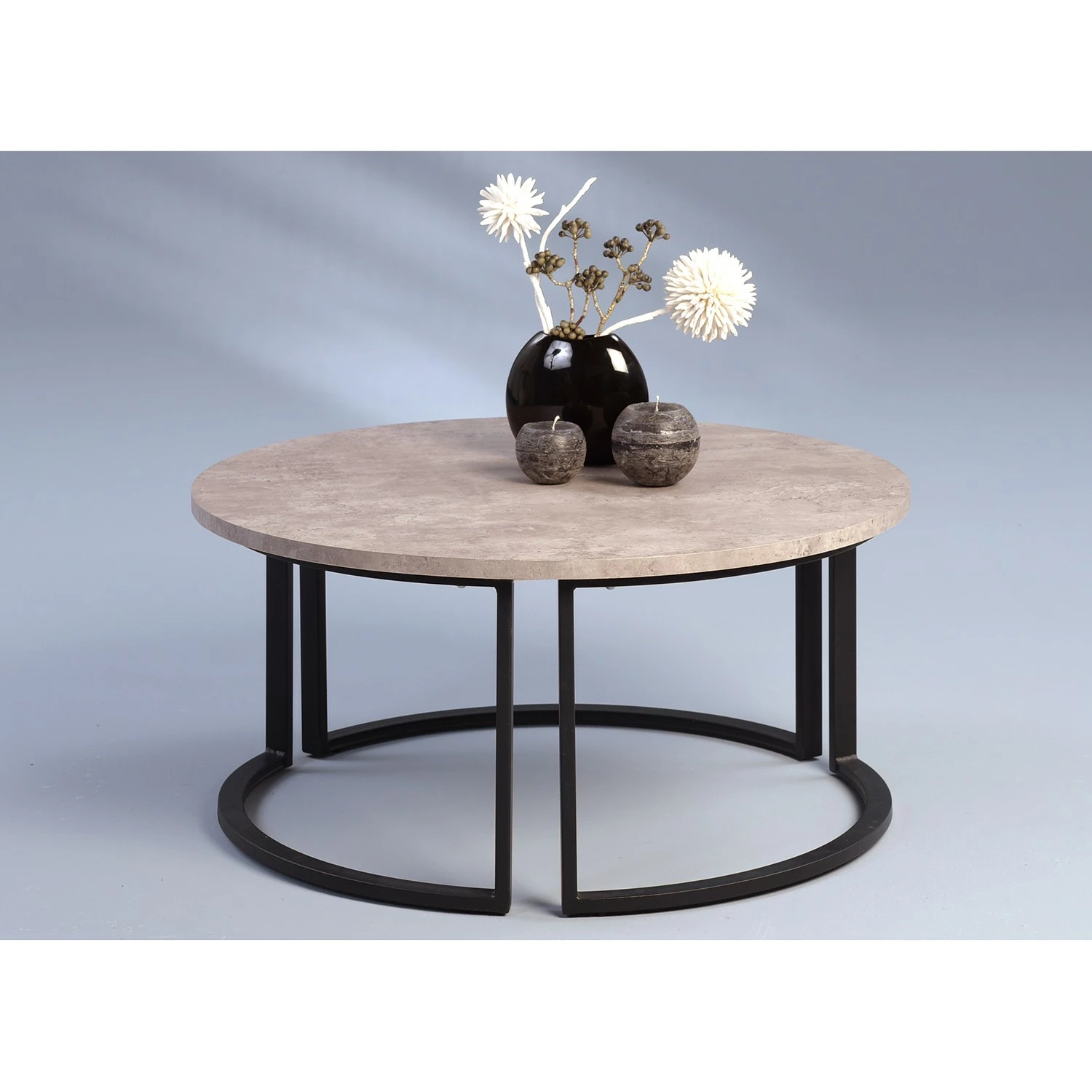 Loftscape Table basse Kuau II - Imitation béton / Noir 4 Loftscape Table basse Kuau II - Imitation béton / Noir – Image 2