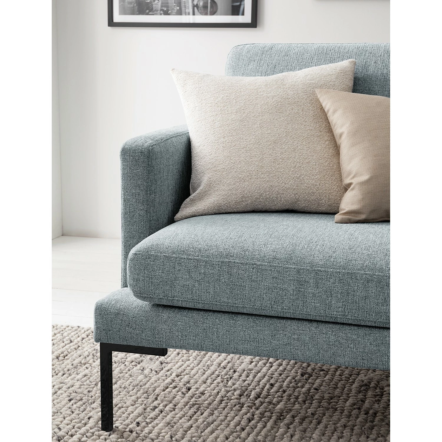 Fredriks Canapé Bellaire (2 places) - Tissu mélangé - Bleu pastel - Noir 8 Fredriks Canapé Bellaire (2 places) - Tissu mélangé - Bleu pastel - Noir – Image 6