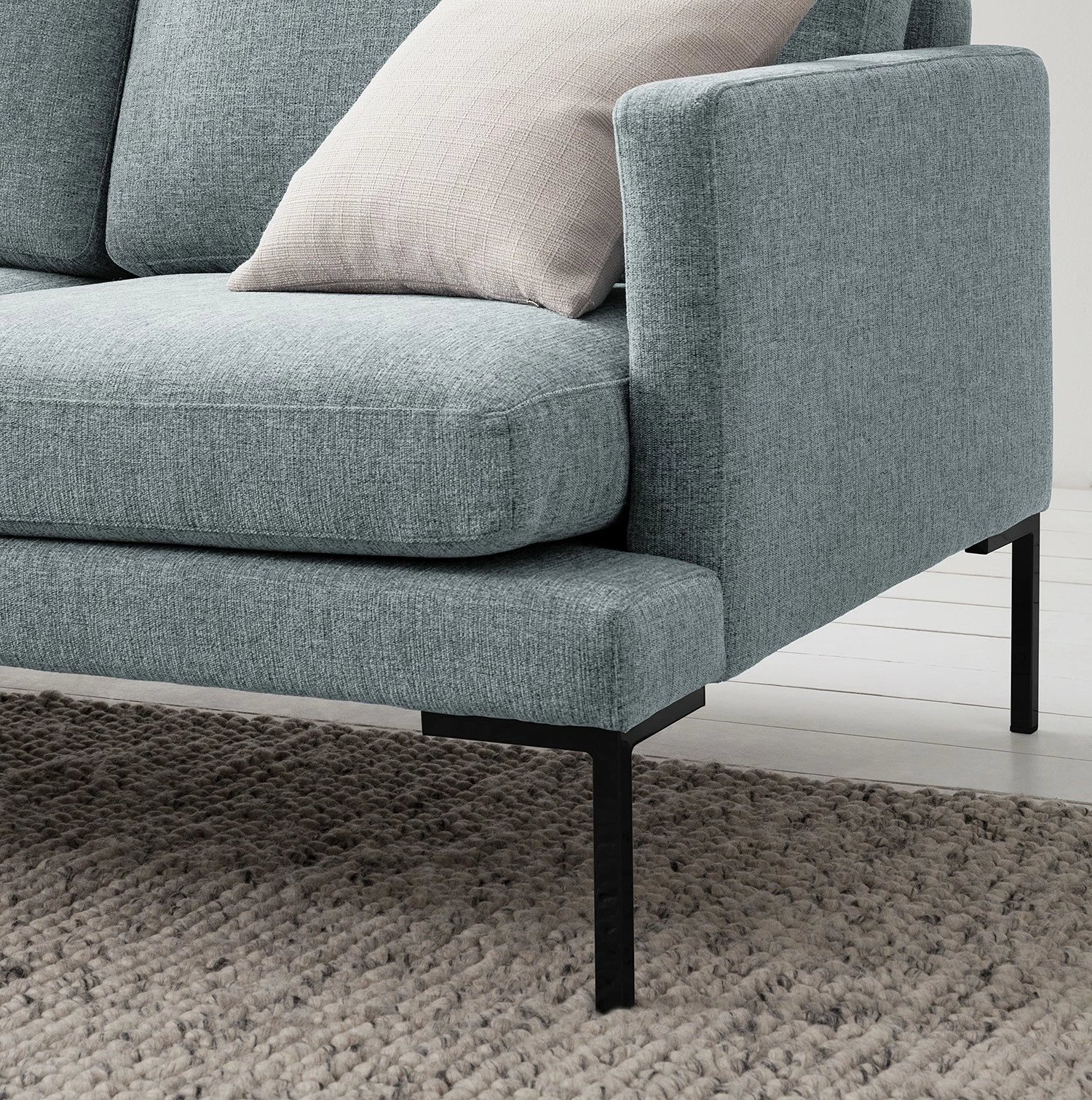 Fredriks Canapé Bellaire (2 places) - Tissu mélangé - Bleu pastel - Noir 10 Fredriks Canapé Bellaire (2 places) - Tissu mélangé - Bleu pastel - Noir – Image 8