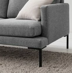 Fredriks Canapé d’angle Bellaire - Gris - Méridienne longue à gauche (vue de face) - Noir -loftscape Boutique 1000209740 201110 13551300544 DETAILS P000000001000209740