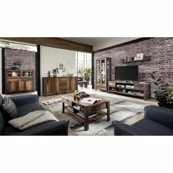 Red Living Buffet haut Blackpool I - Avec éclairage - Imitation bois recyclé / Gris -loftscape Boutique 1000209806 210331 08331200004 MOOD DETAILS P000000001000209806 mood